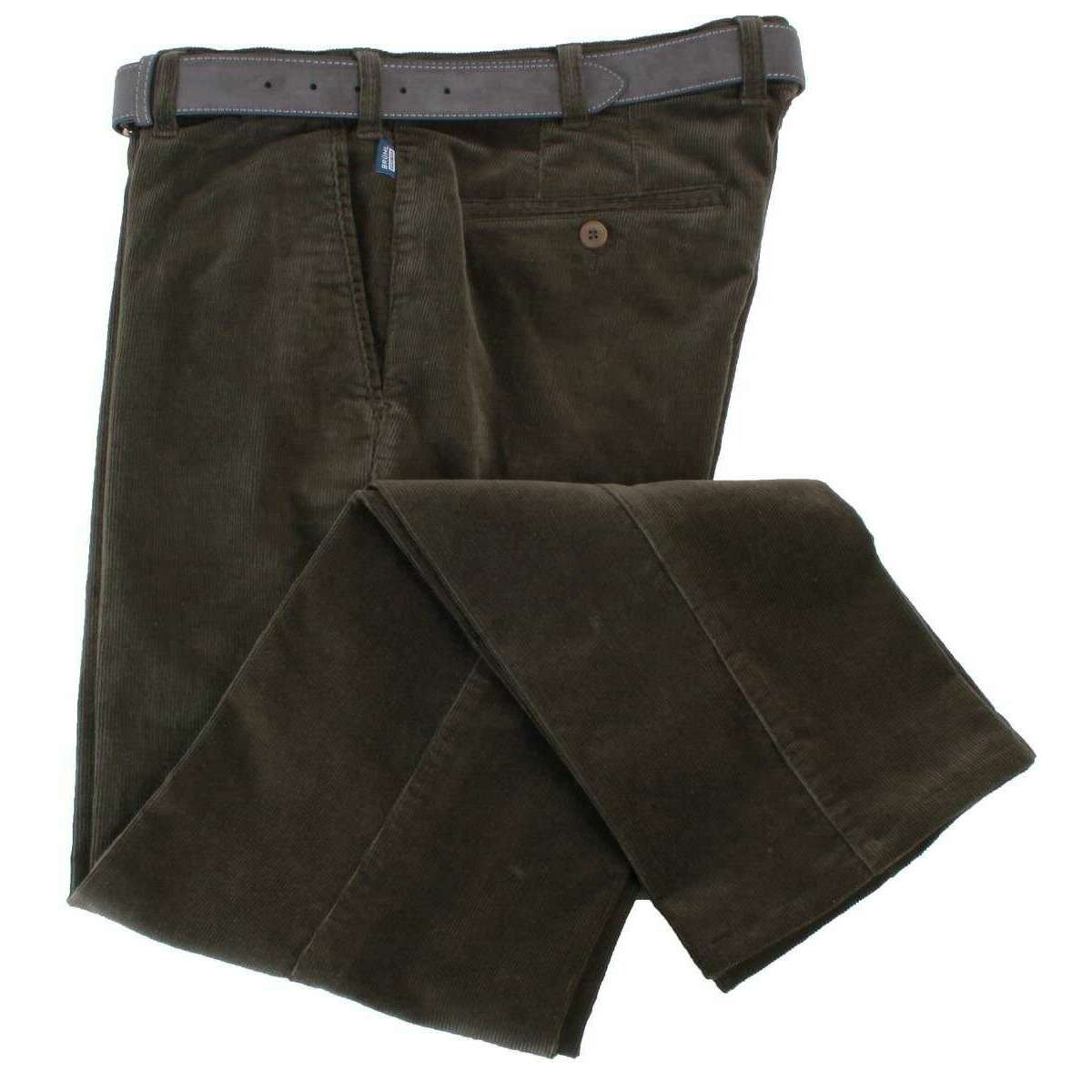 BRUHL Parma B Fine Cord Trousers - Khaki Green - Image 3