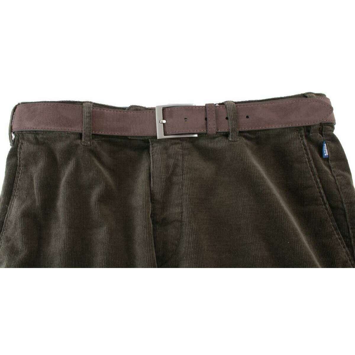 BRUHL Parma B Giza Cotton Fine Cord Trousers - Dark Green - Image 4