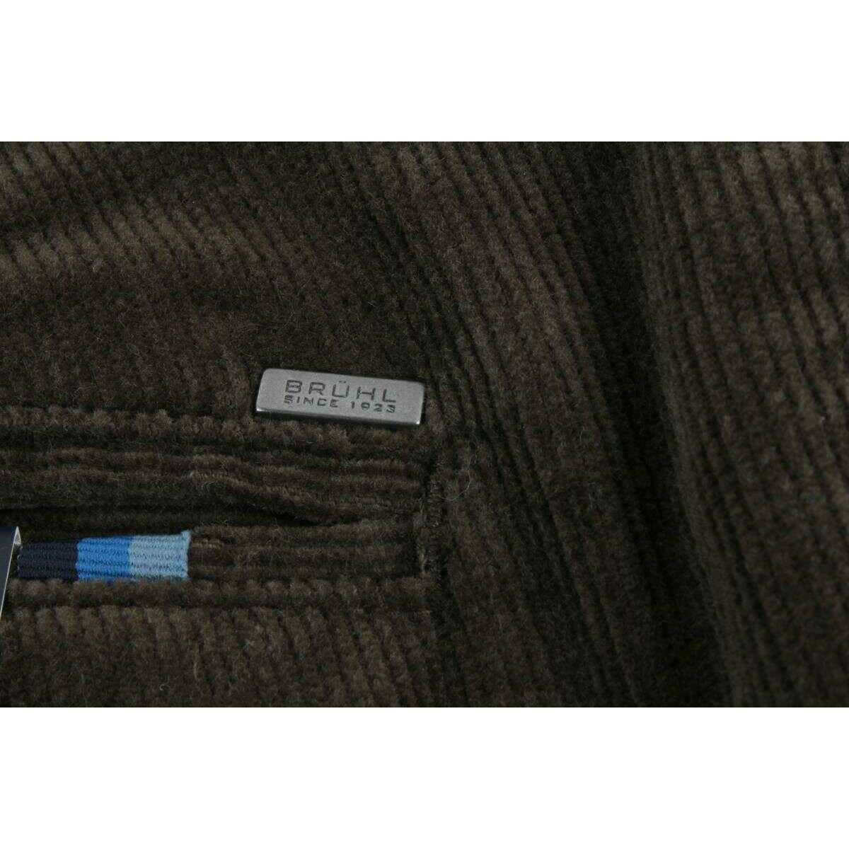 BRUHL Parma B Giza Cotton Fine Cord Trousers - Dark Green - Image 7
