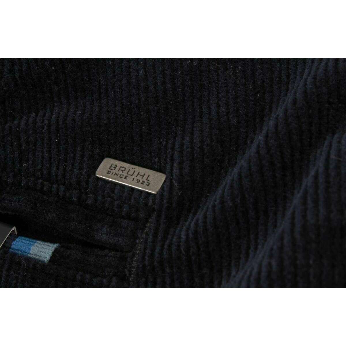 BRUHL Parma B Giza Cotton Fine Cord Trousers - Navy - Image 7