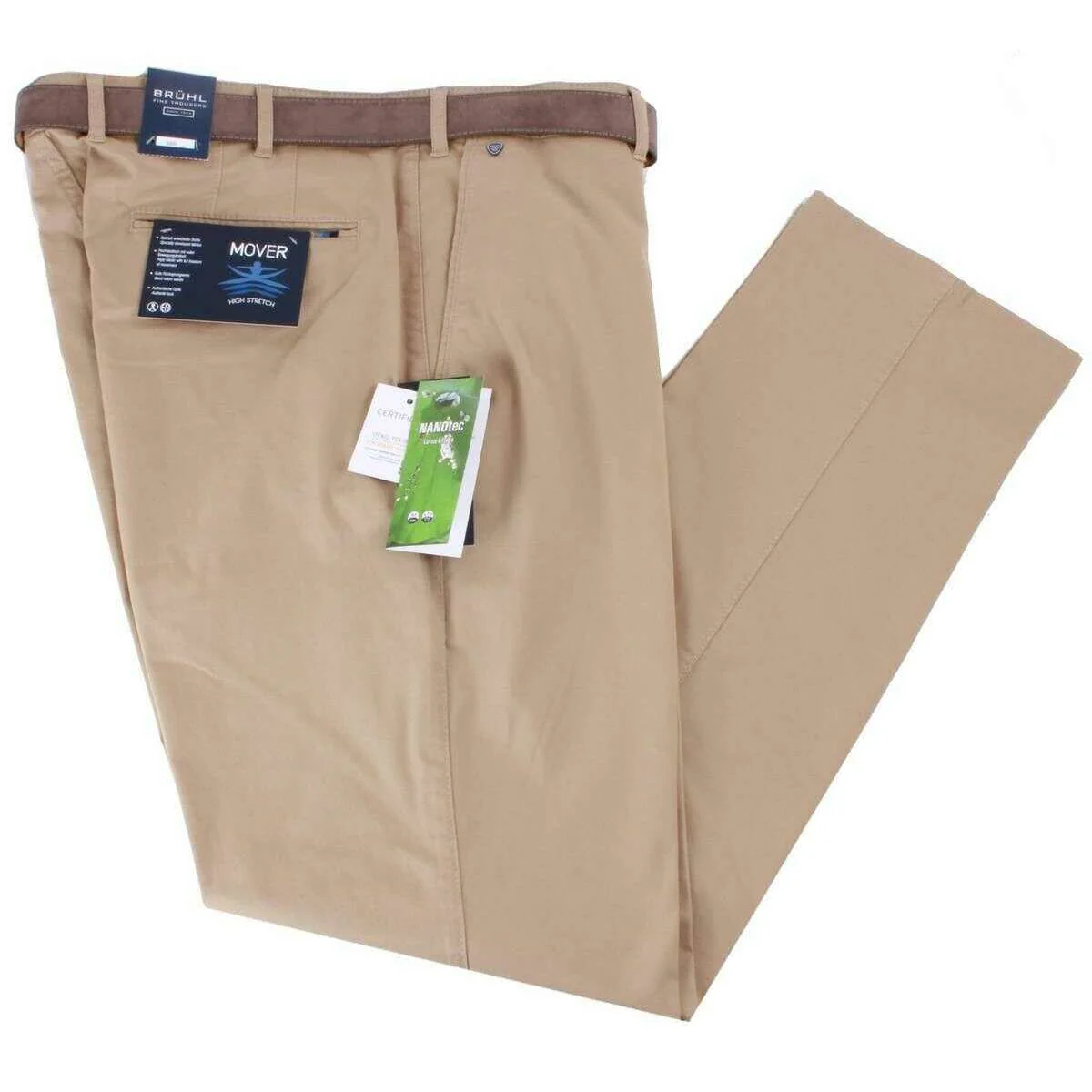 BRUHL Parma B Mover High Stretch Chinos - Dark Beige - Image 2