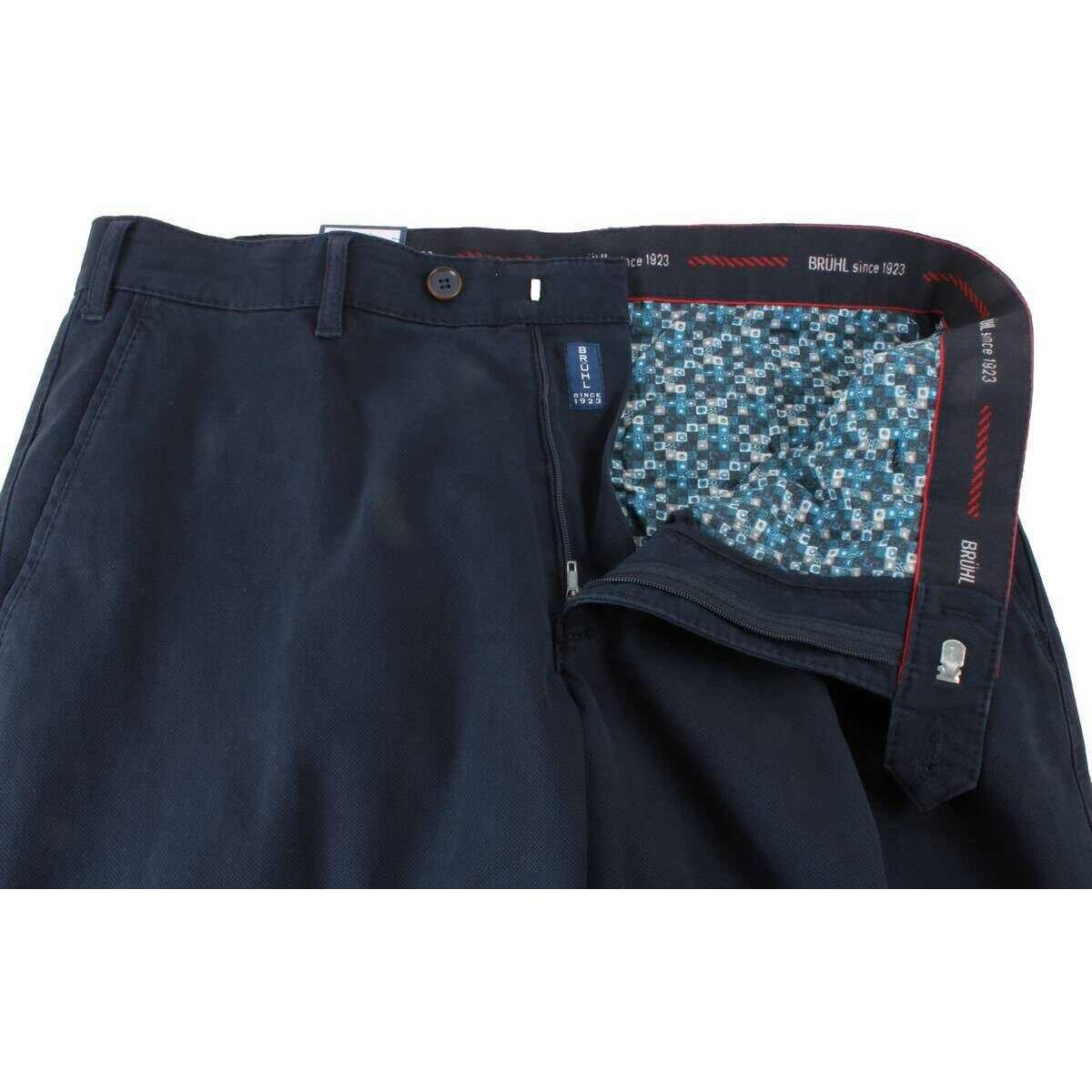 BRUHL Parma B Mover High Stretch Peached Chinos - Marine Navy - Image 5