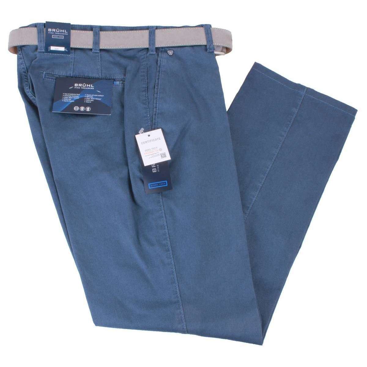 BRUHL Parma B Textured Cotton Chinos - Marine Navy - Image 2