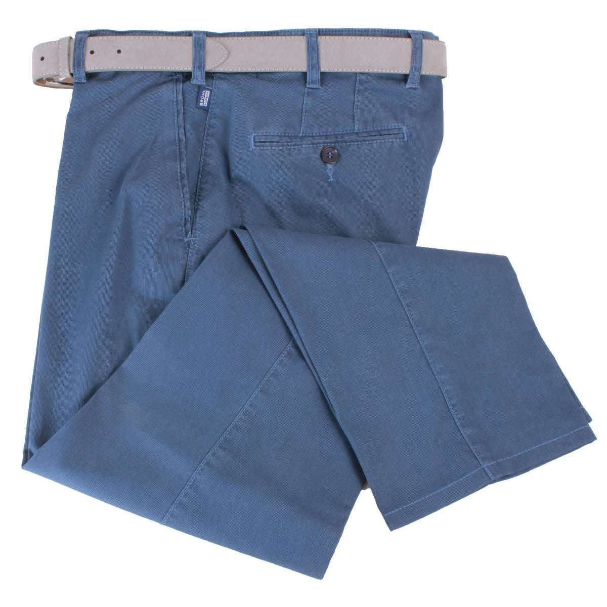 BRUHL Parma B Textured Cotton Chinos - Marine Navy - Image 3