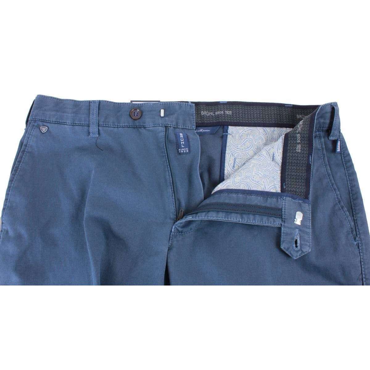 BRUHL Parma B Textured Cotton Chinos - Marine Navy - Image 4