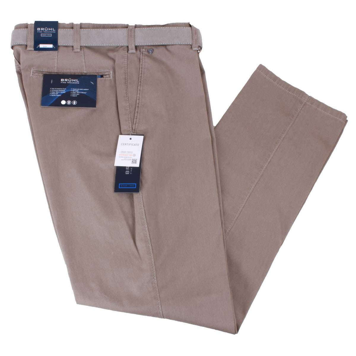 BRUHL Parma B Textured Cotton Chinos - Maroon Brown - Image 2