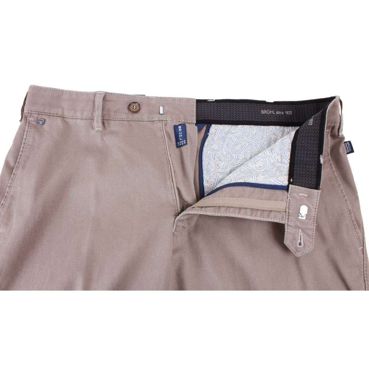 BRUHL Parma B Textured Cotton Chinos - Maroon Brown - Image 4