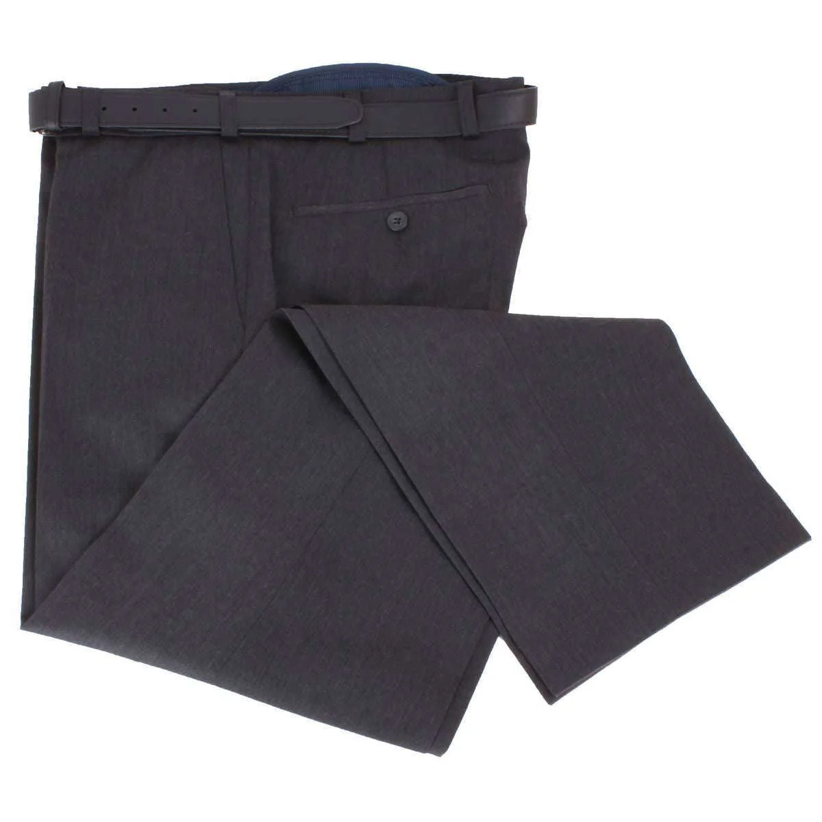 BRUHL Robert Classic Wool Mix Smart Trousers - Anthracite Grey - Image 3