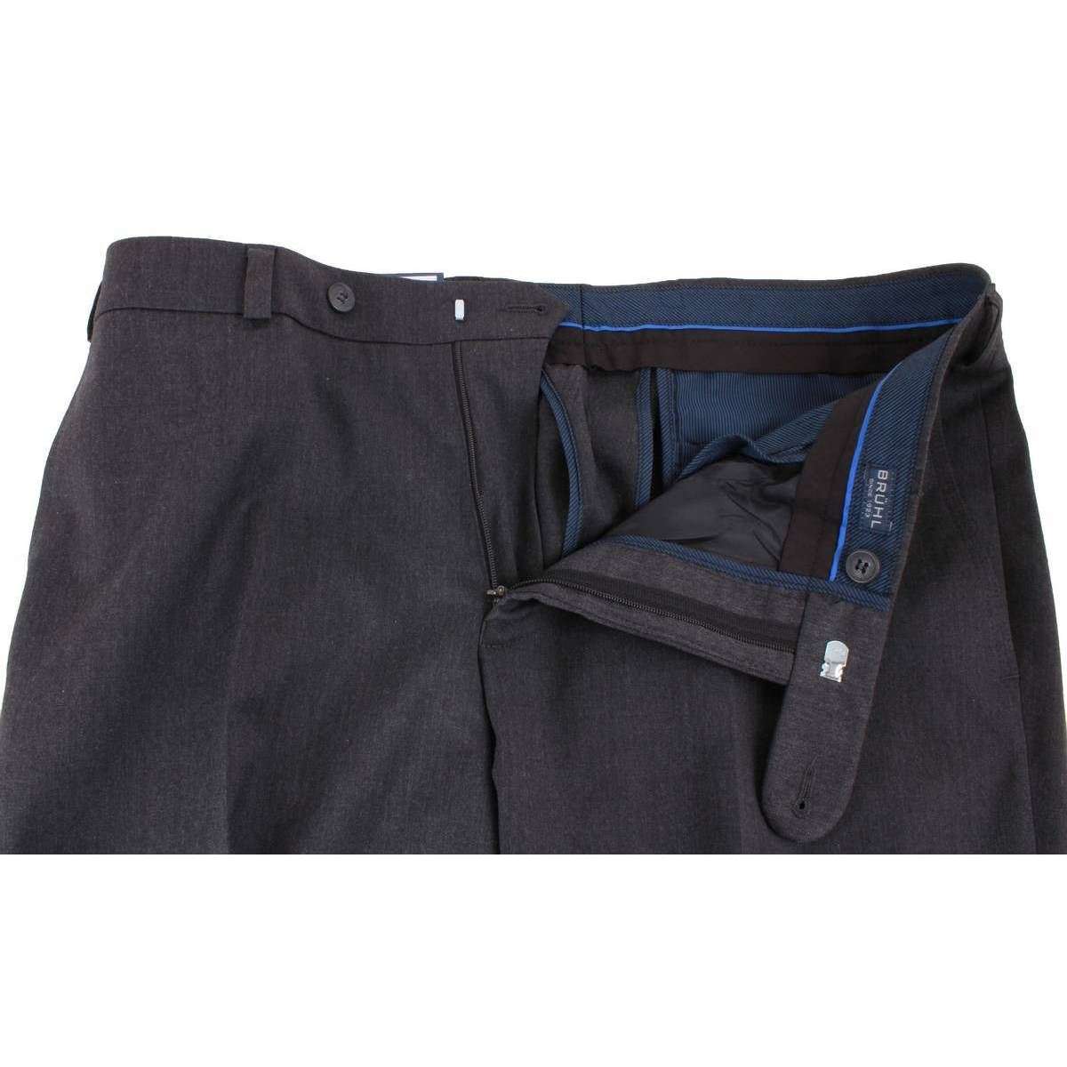 BRUHL Robert Classic Wool Mix Smart Trousers - Anthracite Grey - Image 4
