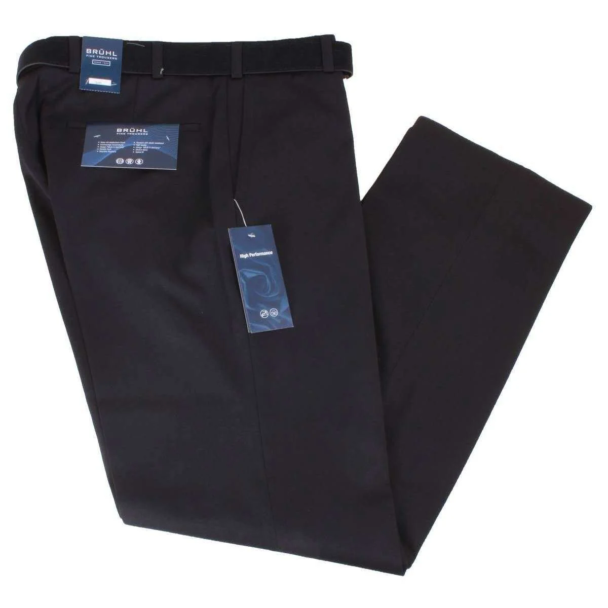 BRUHL Robert Classic Wool Mix Smart Trousers - Black - Image 2