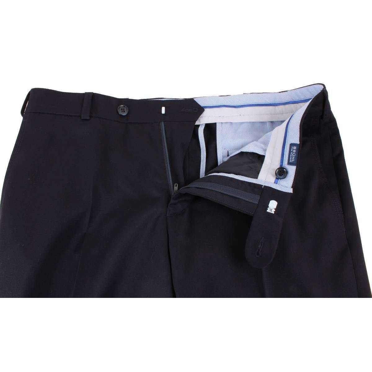 BRUHL Robert Classic Wool Mix Smart Trousers - Marine Navy - Image 4