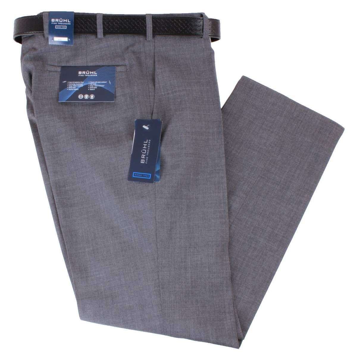 BRUHL Robert Lightweight Wool Mix Smart Trousers - Anthracite Grey - Image 2