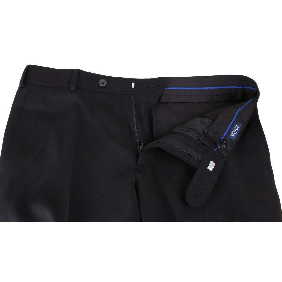 BRUHL Robert Lightweight Wool Mix Smart Trousers - Black - Image 4