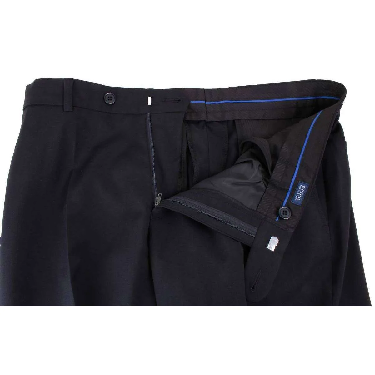 BRUHL Robert Lightweight Wool Mix Smart Trousers - Marine Navy - Image 4