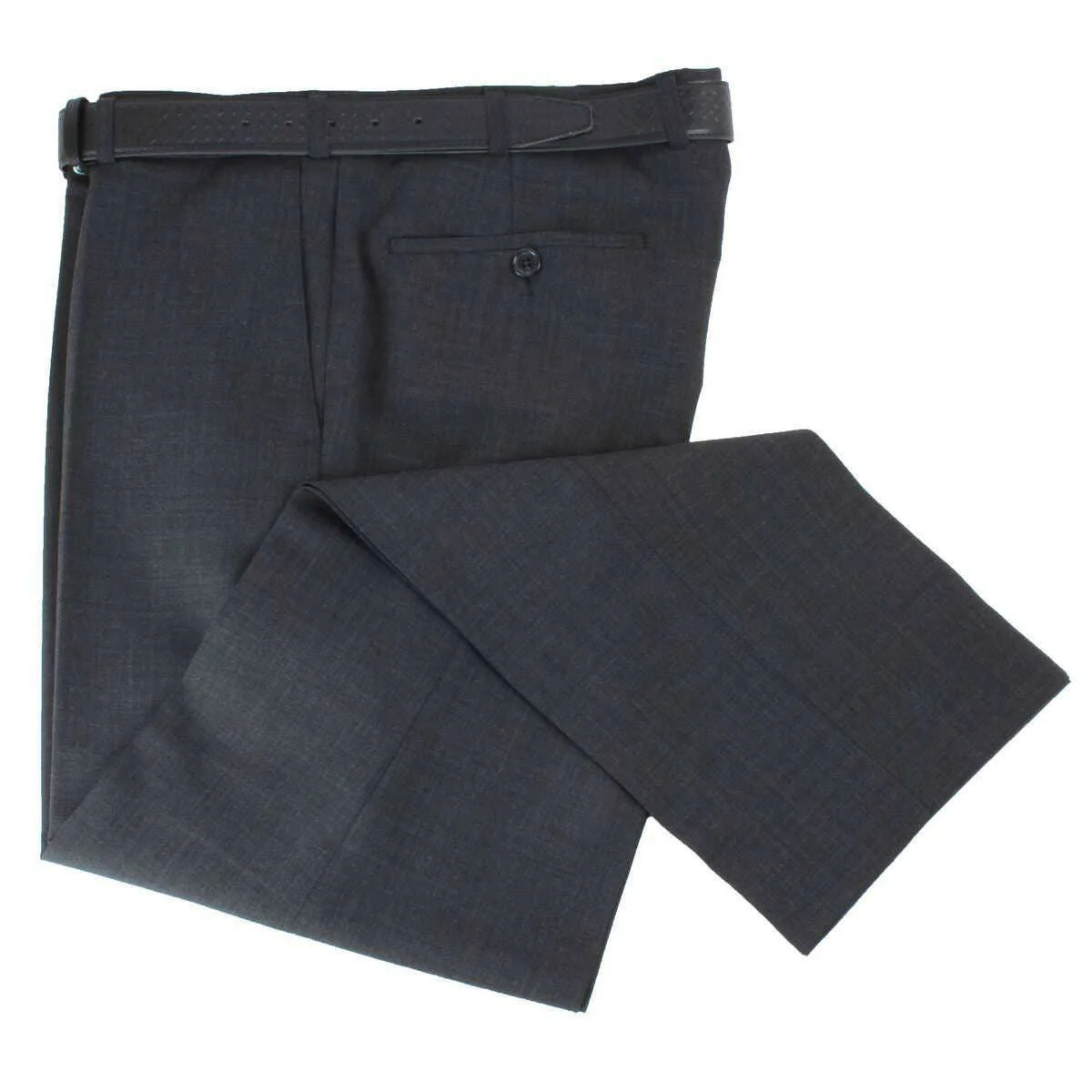 BRUHL Steward Classic Plain Front Wool Mix Trousers - Dark Grey - Image 3