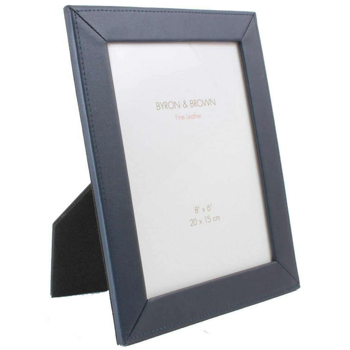 Byron and Brown Slim Classic Nappa Leather 8 x 6 Photo Frame - Dark Blue - Image 3