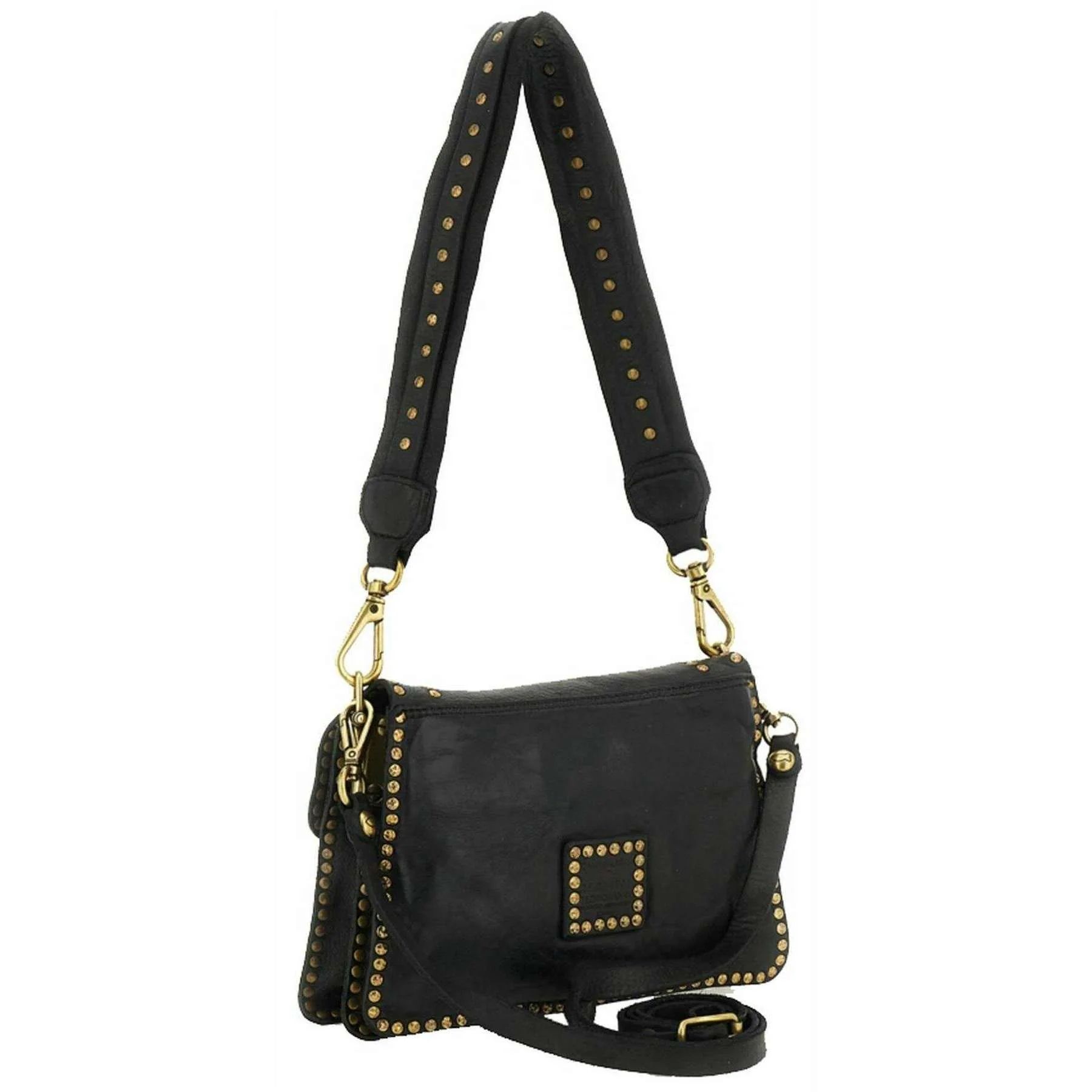 Campomaggi Agnese Stud Crossbody Bag - Black - Image 3
