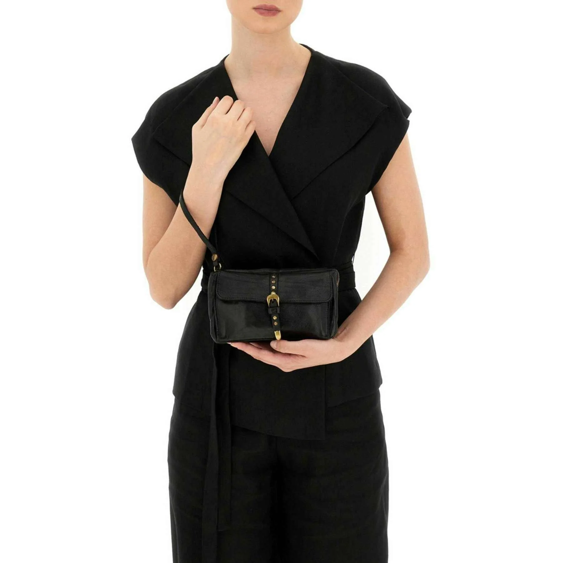 Campomaggi Kura Nives Crossbody Bag - Black - Image 6