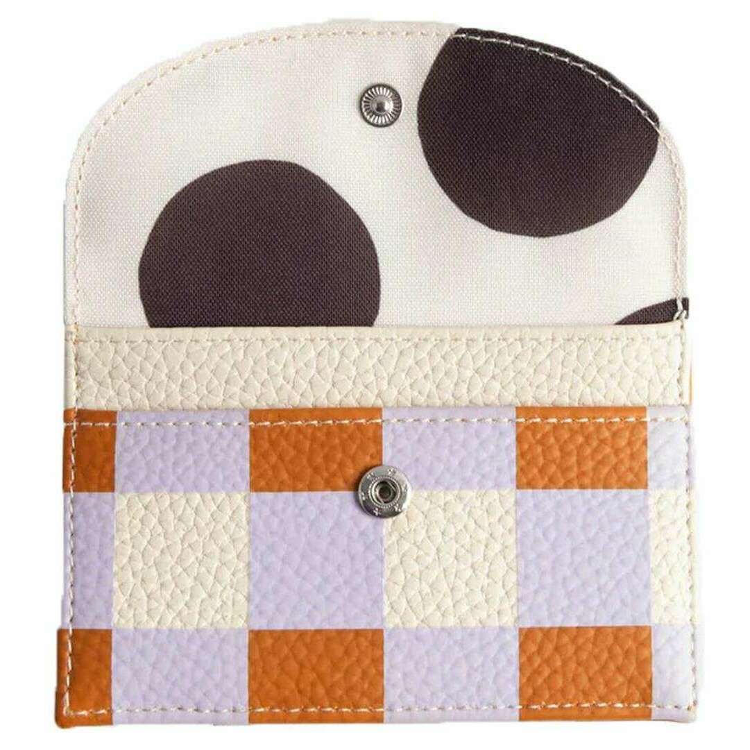 Caroline Gardner Check Cardholder Coin Purse - Pink/White/Orange - Image 3