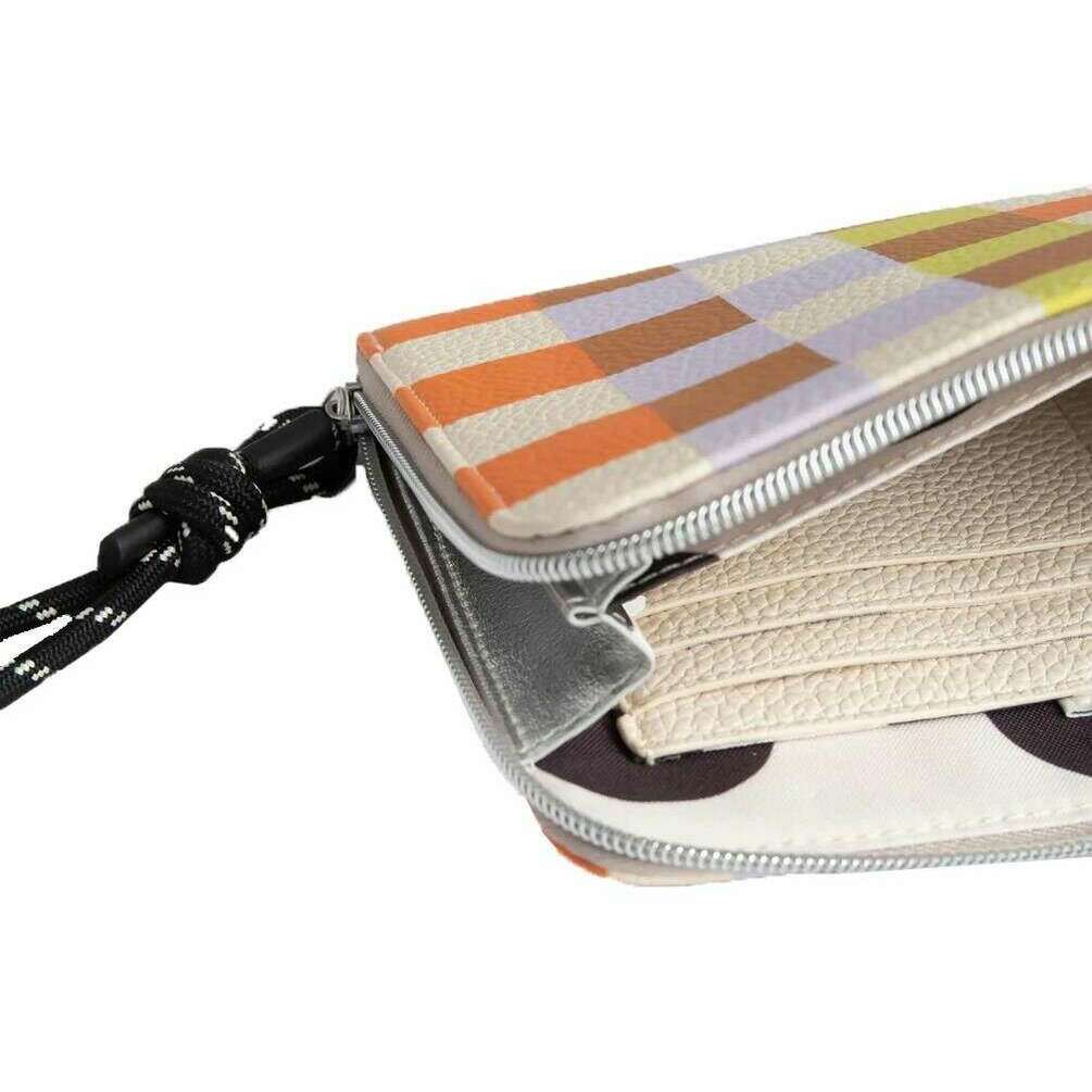 Caroline Gardner Check Travel Pouch - Pink/White/Orange - Image 3