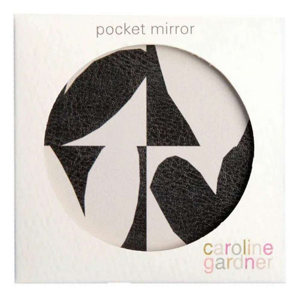 Caroline Gardner Checkmate Hearts Square Pocket Mirror - Black/White - Image 4