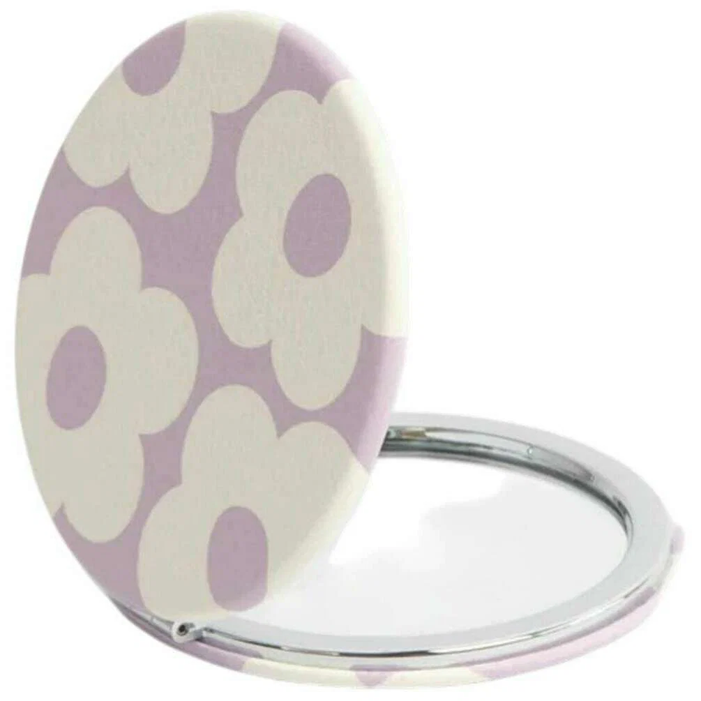 Caroline Gardner Flower Round Pocket Mirror - Lilac/Cream