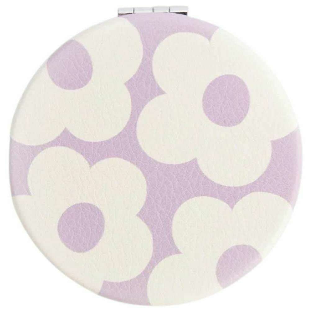 Caroline Gardner Flower Round Pocket Mirror - Lilac/Cream - Image 2