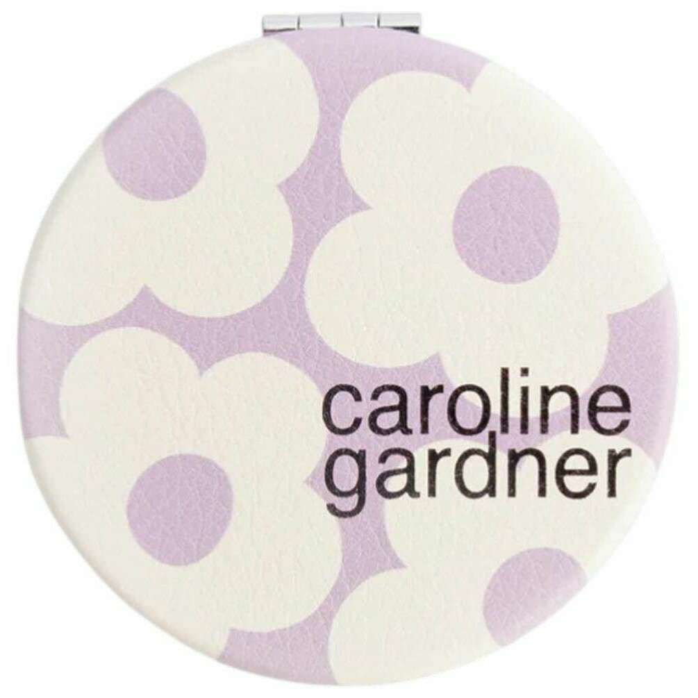 Caroline Gardner Flower Round Pocket Mirror - Lilac/Cream - Image 3