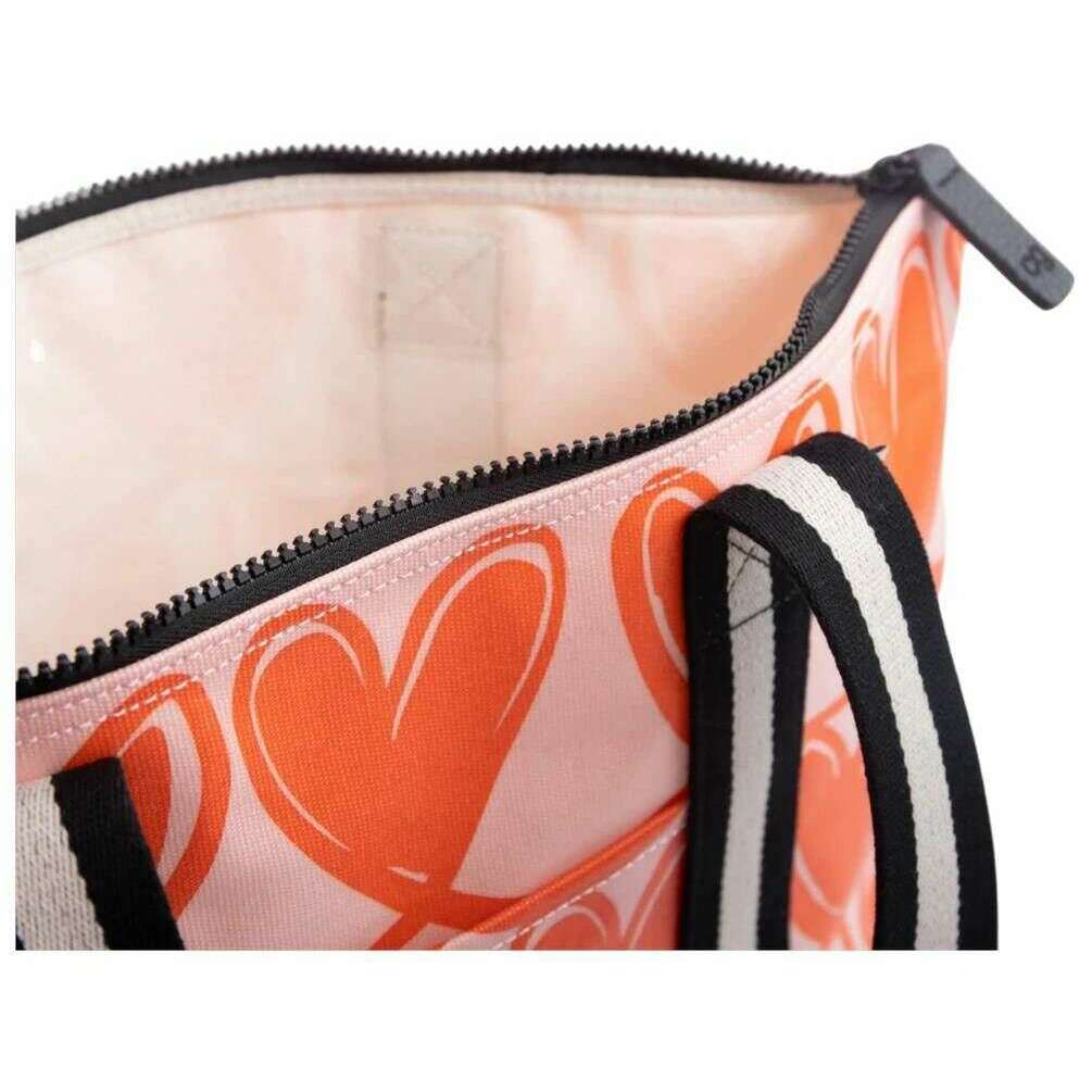 Caroline Gardner Linked Hearts Overnight Bag - Pink/Orange - Image 2