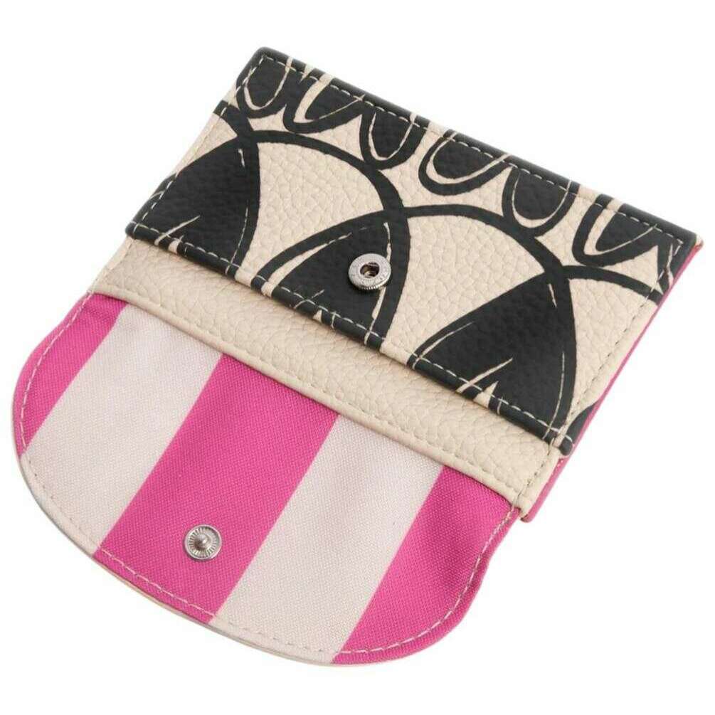 Caroline Gardner Mono Linked Hearts Card Holder Coin Purse - Black/Cream - Image 4