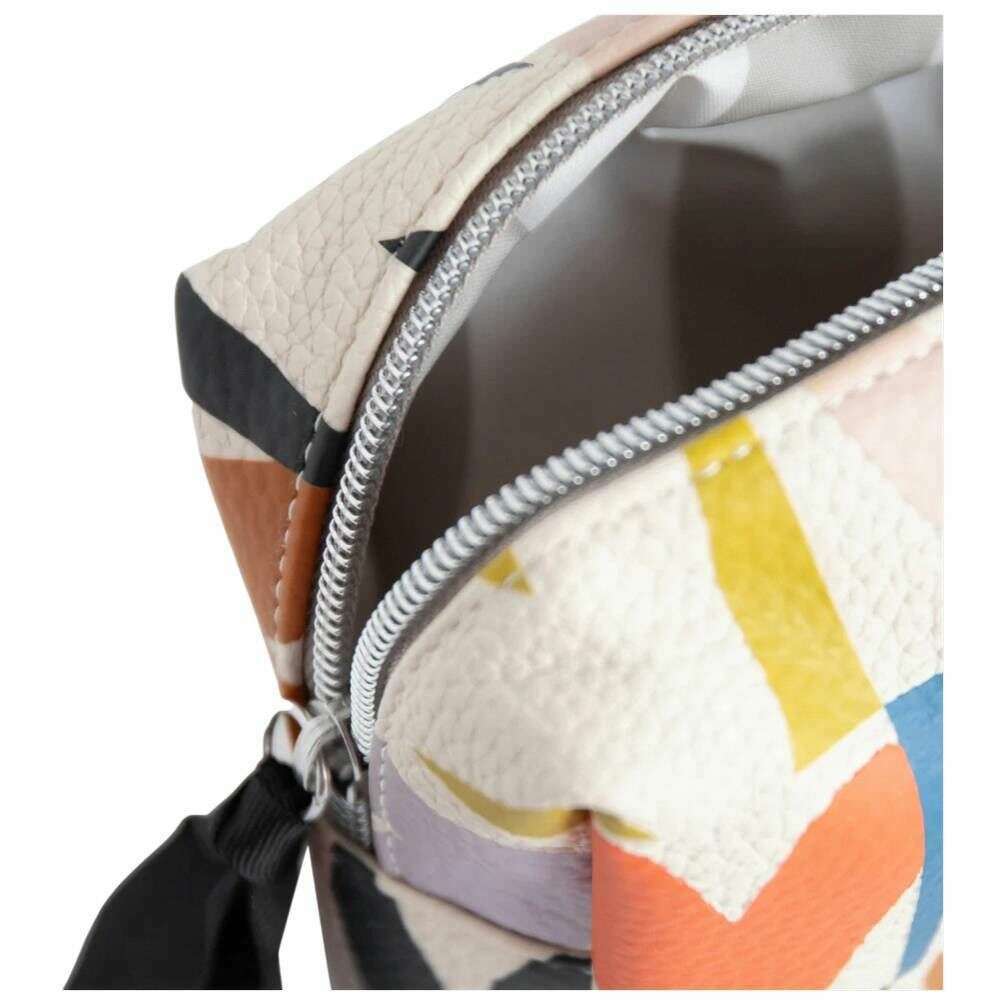 Caroline Gardner Multi Checkmate Heart Mini Cube Cosmetic Bag - White/Blue/Orange - Image 4