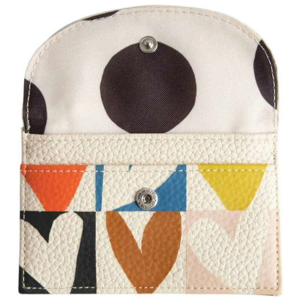 Caroline Gardner Multi Checkmate Hearts Card Coin Holder Purse - White/Blue/Orange - Image 3