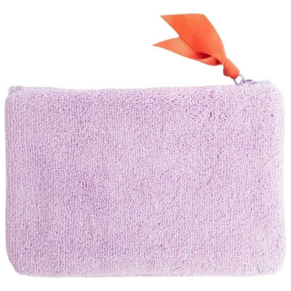 Caroline Gardner Towelling Zip Pouch - Lilac - Image 2