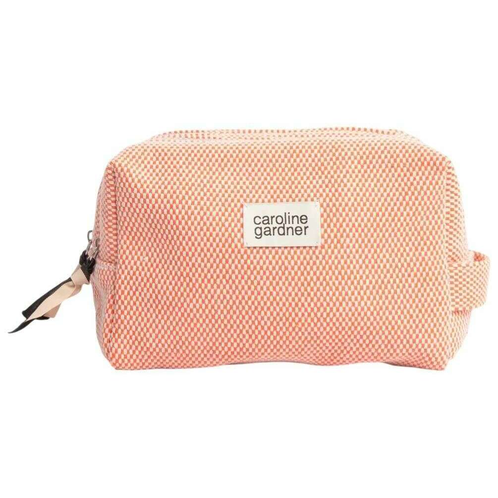 Caroline Gardner Woven Large Travel Wash Bag - Orange