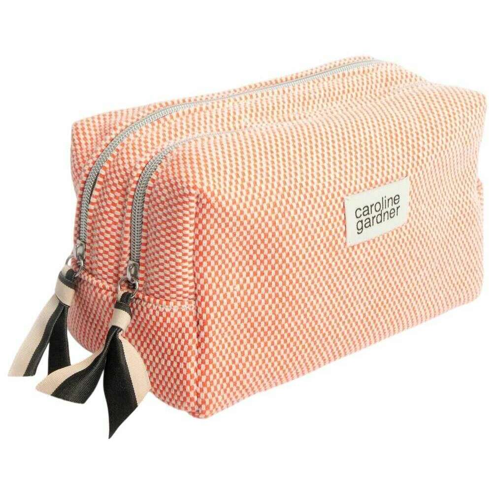 Caroline Gardner Woven Large Travel Wash Bag - Orange - Image 2