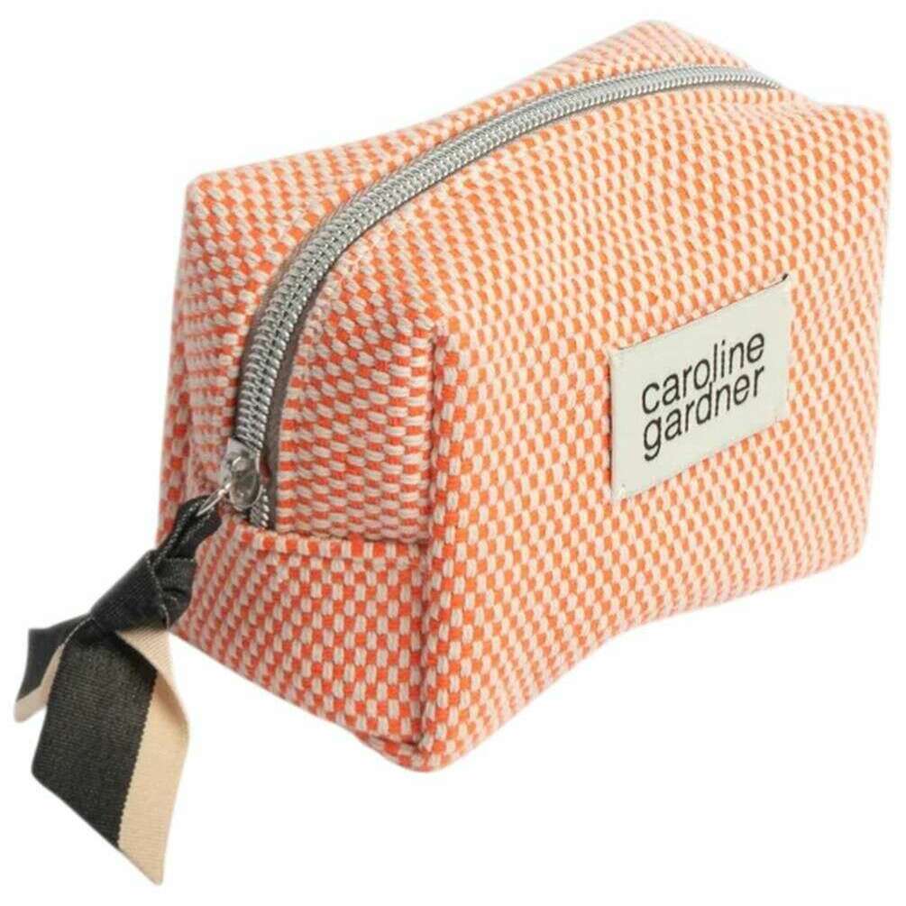 Caroline Gardner Woven Mini Cube Cosmetic Bag - Orange - Image 2