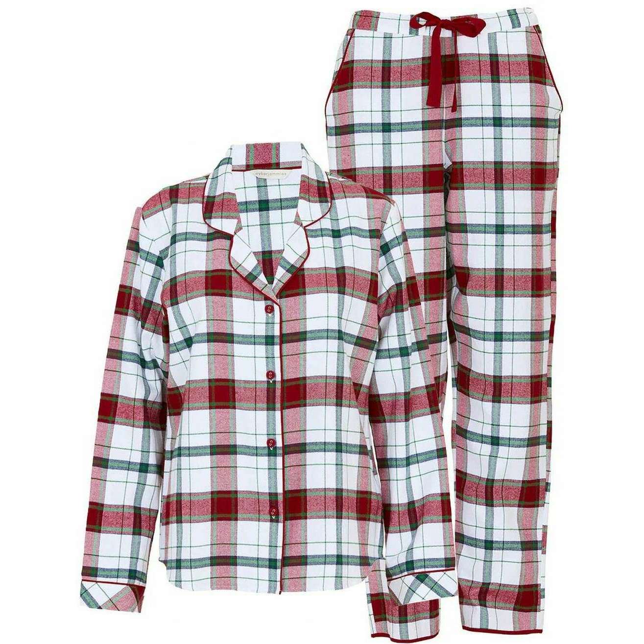 Cyberjammies Blaze Brushed Check Pyjama Set - Red/White/Green