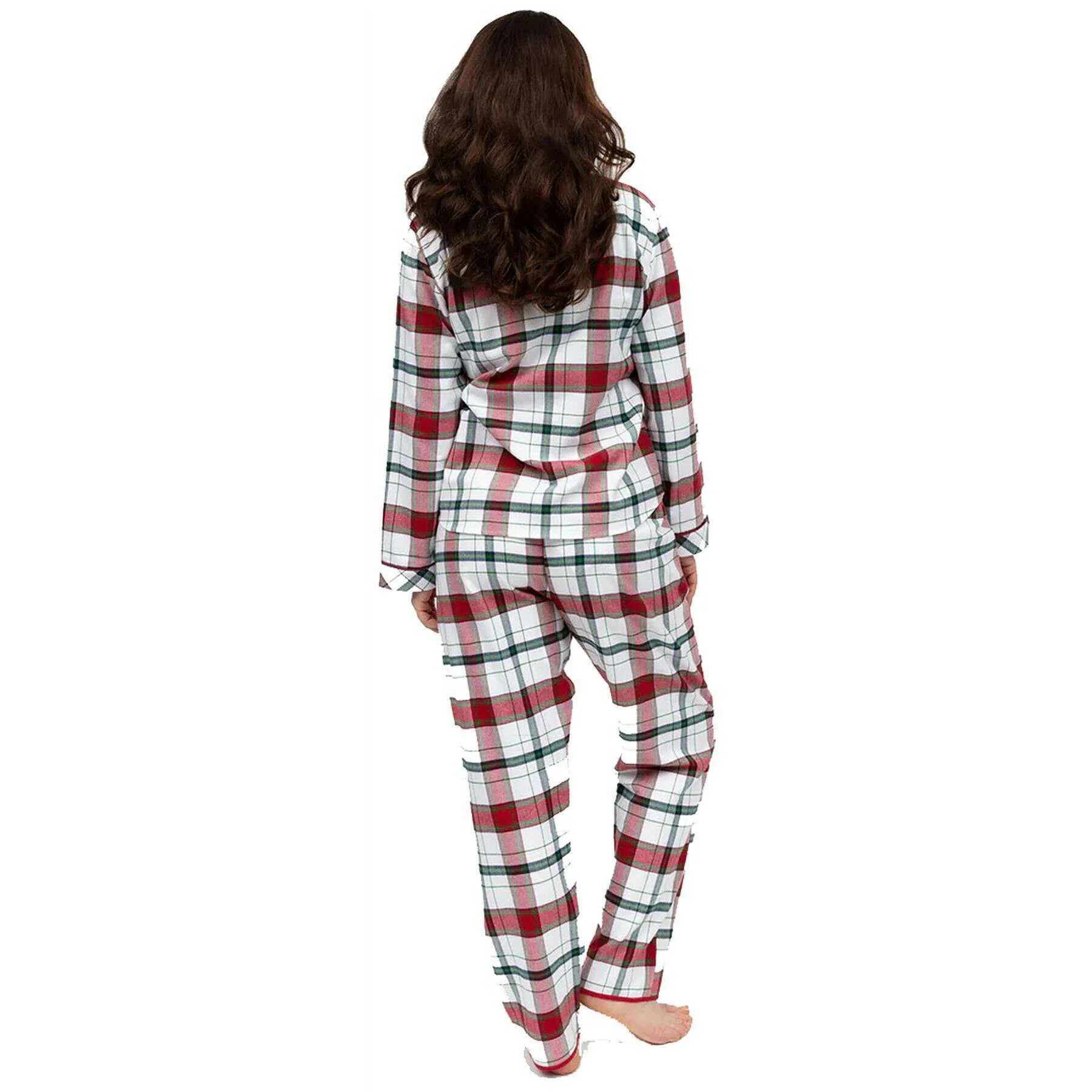 Cyberjammies Blaze Brushed Check Pyjama Set - Red/White/Green - Image 3