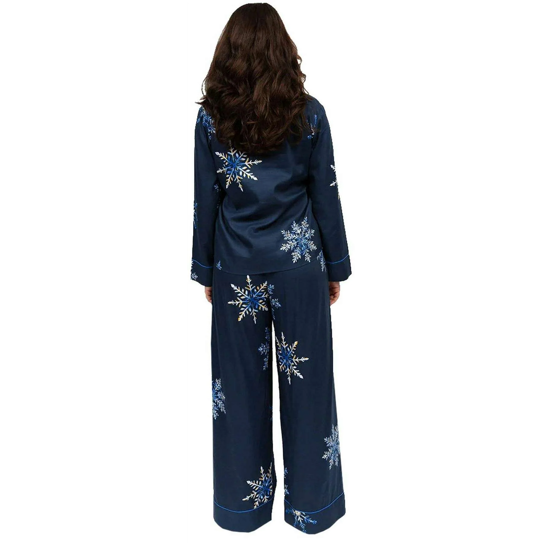 Cyberjammies Frosty Snowflake Pyjama Set - Navy - Image 3