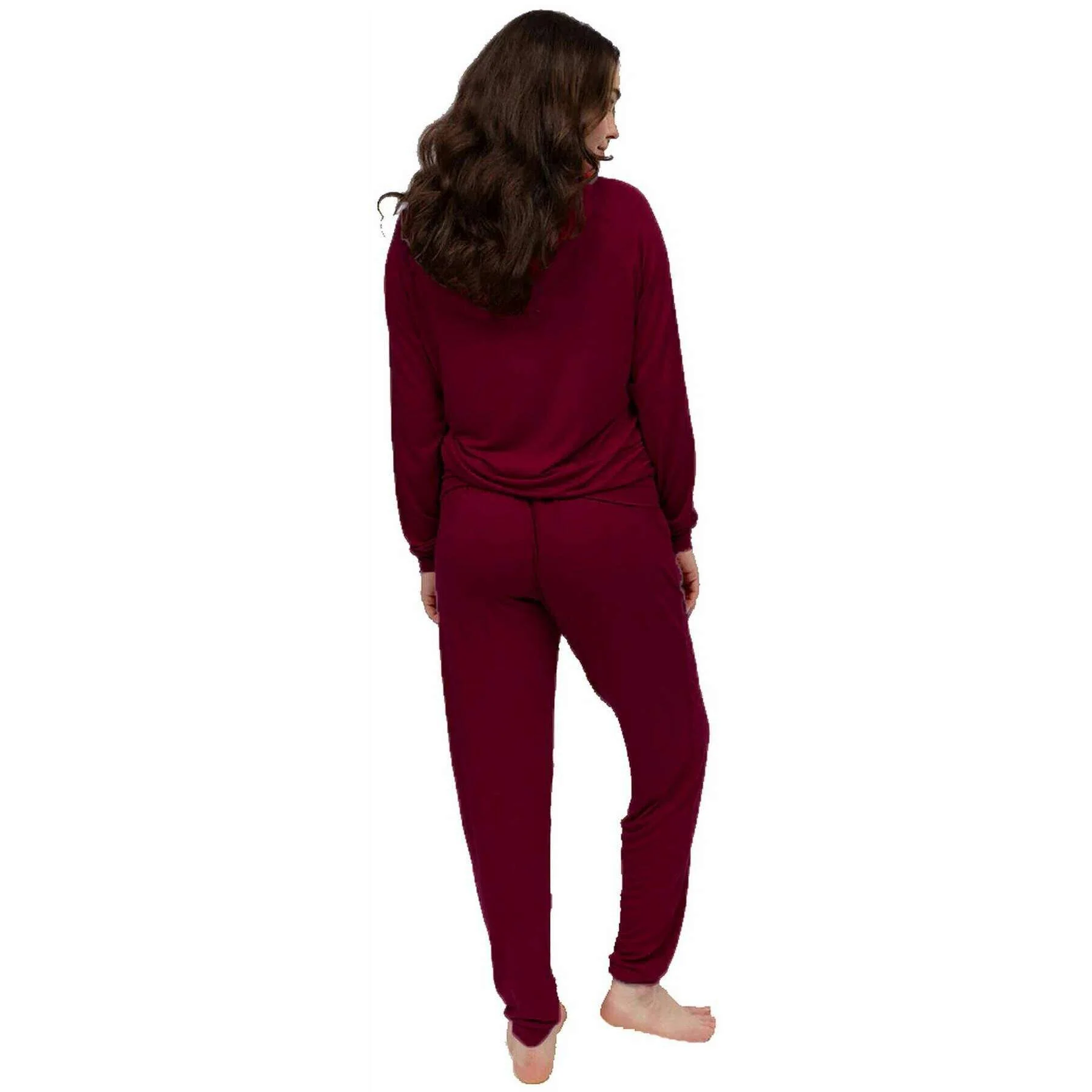 Cyberjammies Yasmin Slouch Jersey Pyjama Set - Ox Blood Burgundy - Image 3