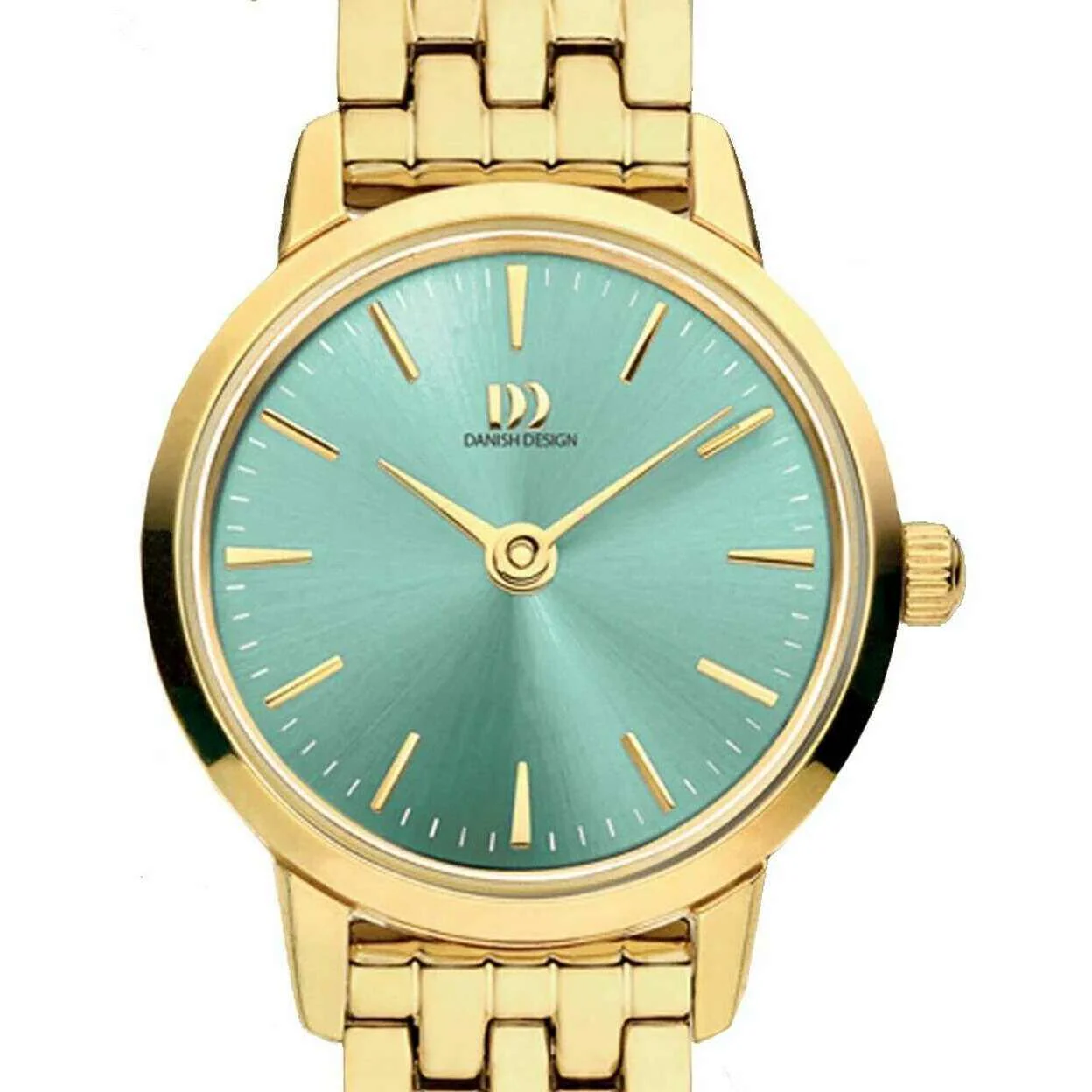 Danish Design Akilia Mini Link Watch - Gold/Sage Green - Image 4
