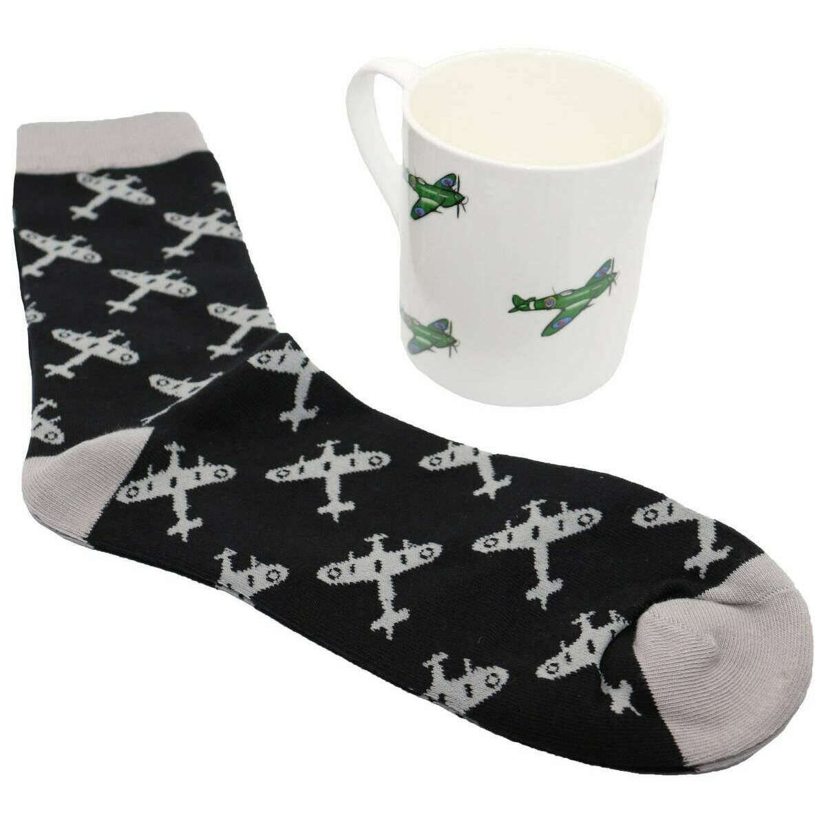 David Aster Spitfire Mug and Sock Set - White
