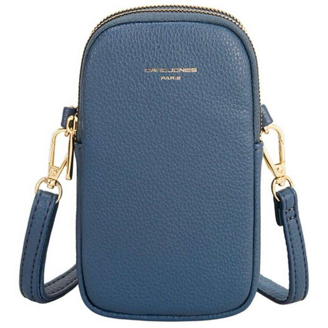 David Jones Double Zip Phone Case Bag - Blue