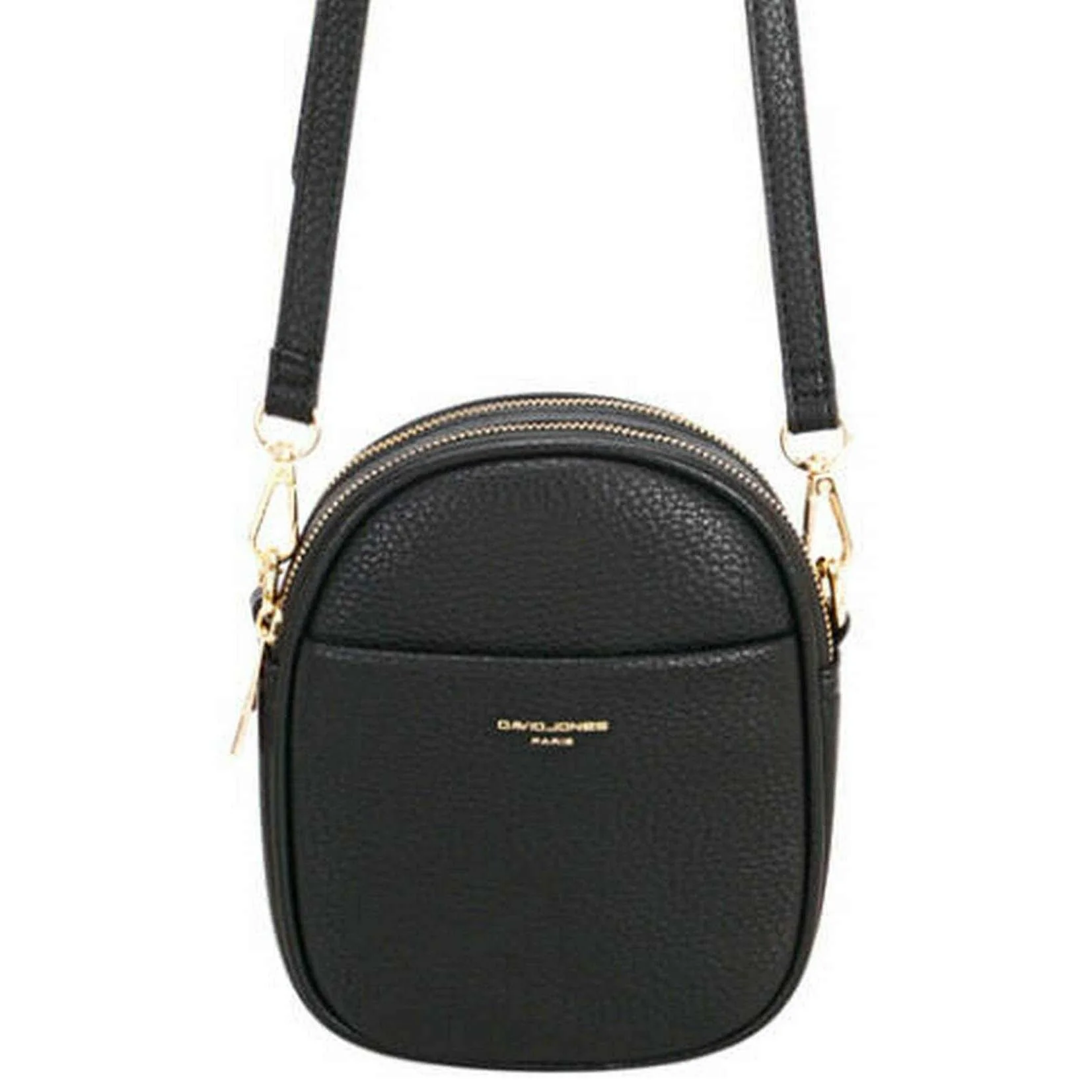 David Jones Double Zip Small Cross-Body Bag - Black - Image 2