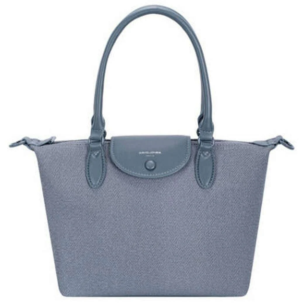David Jones Medium Canvas Effect Shopper Bag - Bering Sea Blue