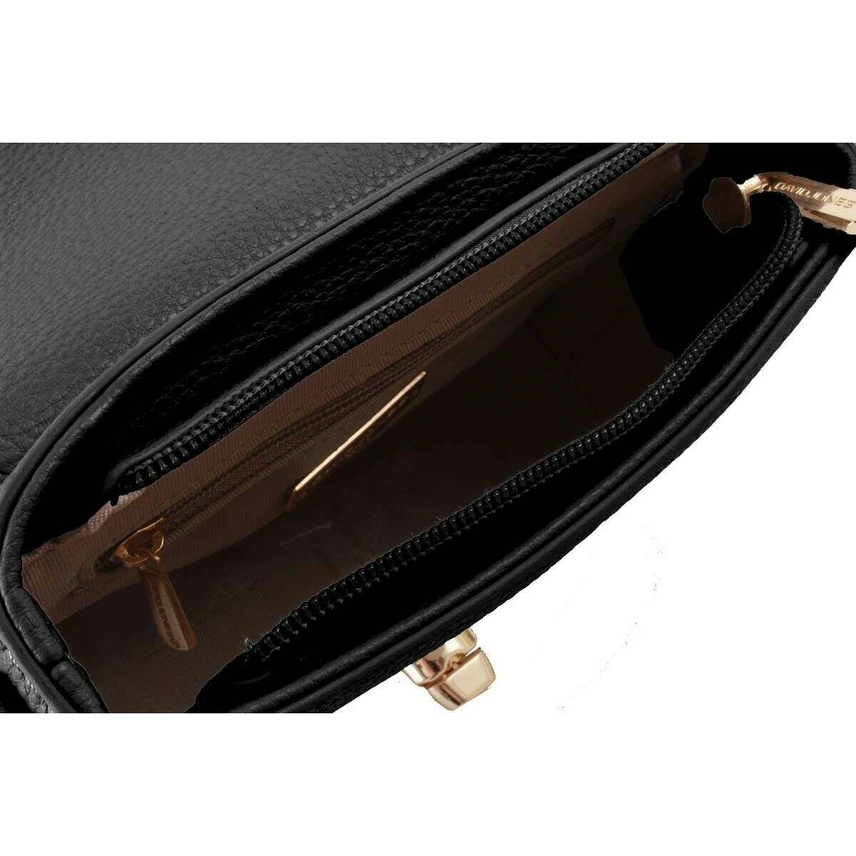 David Jones Small Full Flap Turnlock Across Body Bag - Black - Image 3