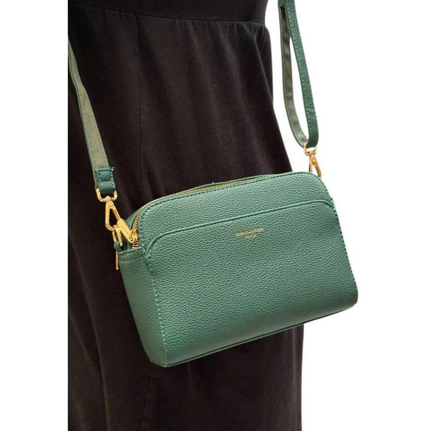 David Jones Twin Zip Camera Bag - Dark Green - Image 2