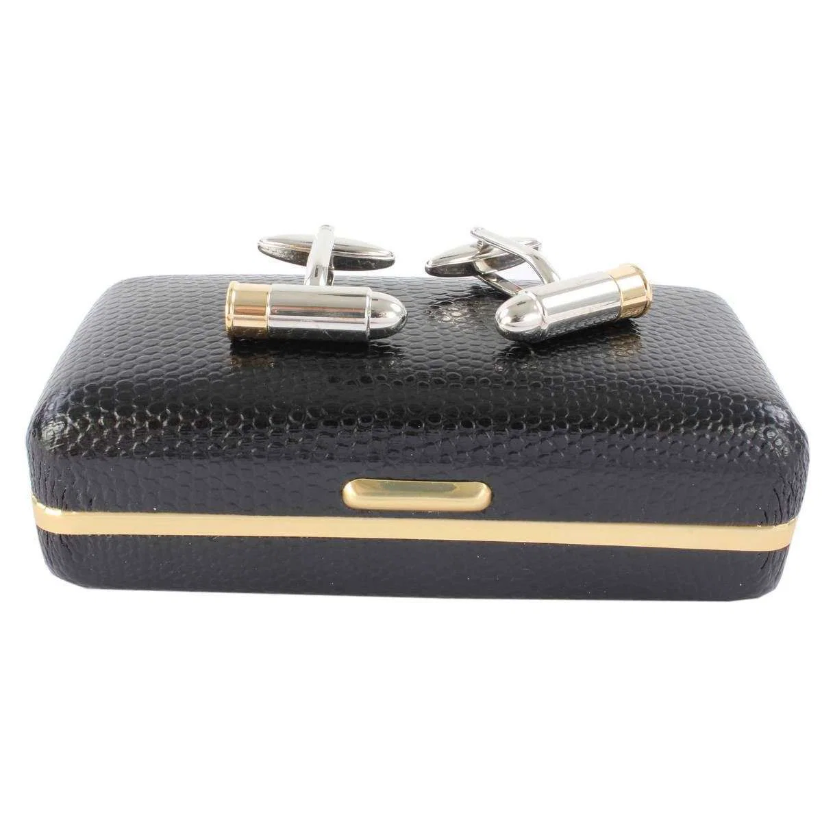 David Van Hagen 2-Tone Bullet Cufflinks - Silver/Gold - Image 5
