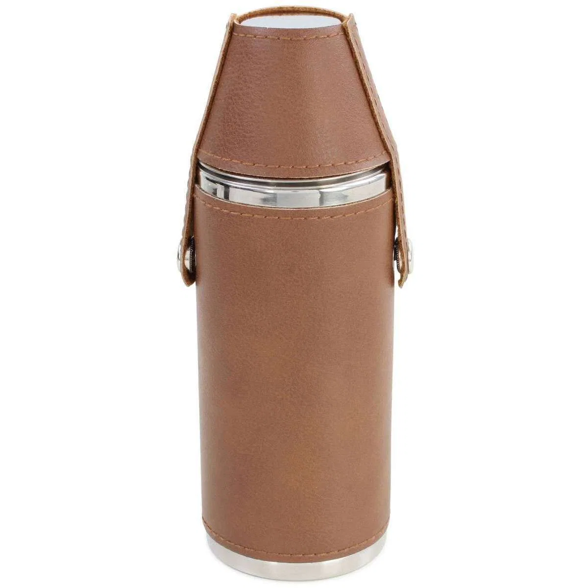 David Van Hagen 6oz Hunter Stainless Steel Hip Flask - Brown/Silver - Image 2