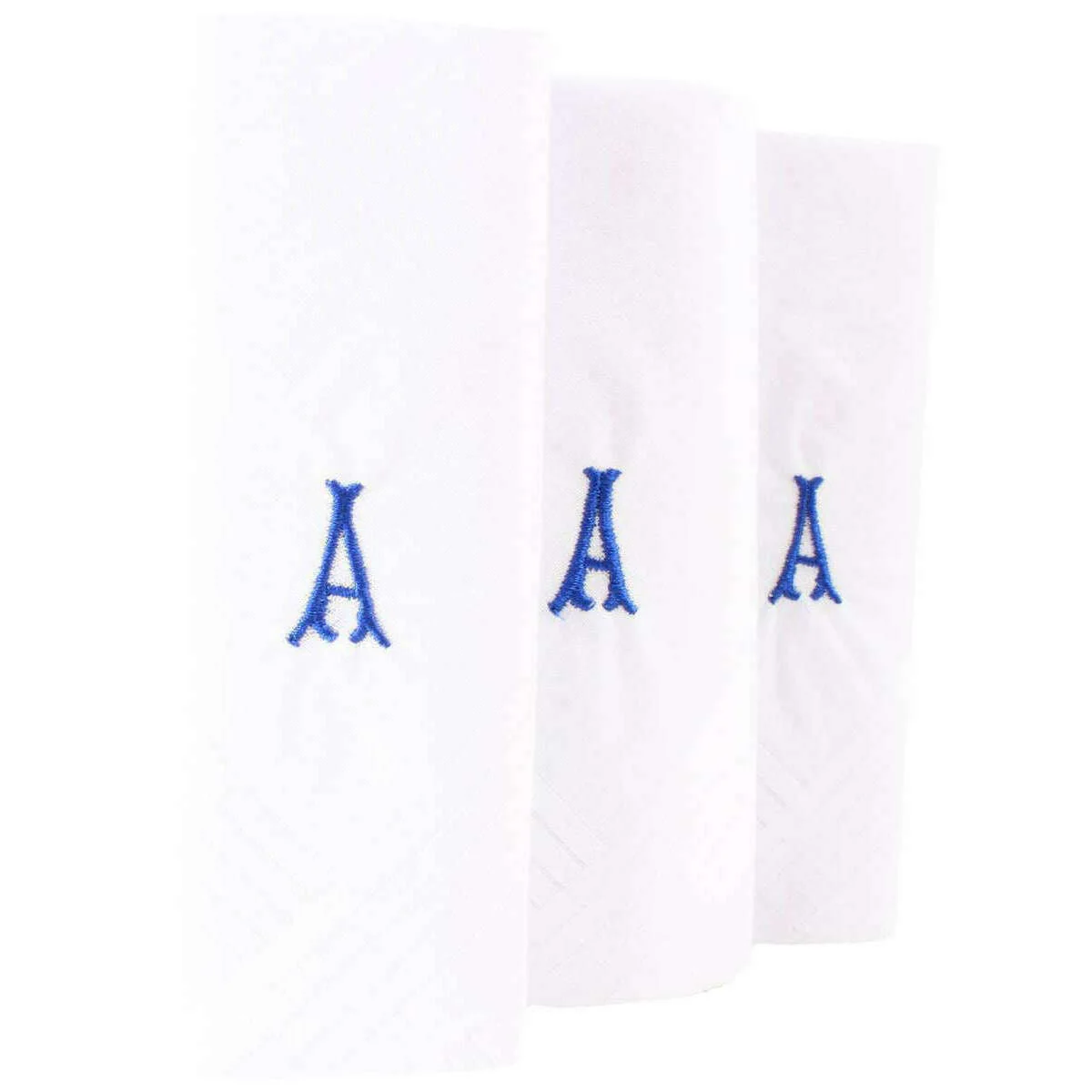 David Van Hagen A Initial 3 Pack Handkerchief - White/Blue - Image 3